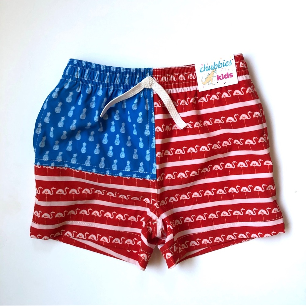 Chubbies Kids Swim Short Trunks Flag
